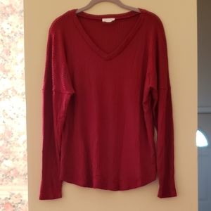 New Burgundy Waffle Knit Shirt
